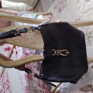 Dooney Bourke Large Black Leather Shoulder Bag